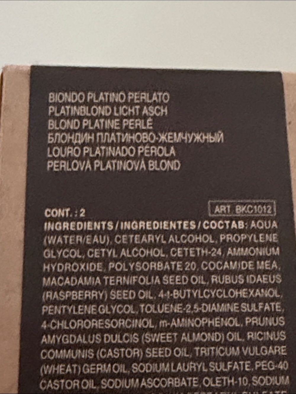 Salerm COLOR Organic Hair Color – Salerm Biokera 10,12 Pearly Platinum Blond - Picture 6 of 9